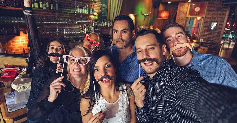 Corporate event photo booth moment