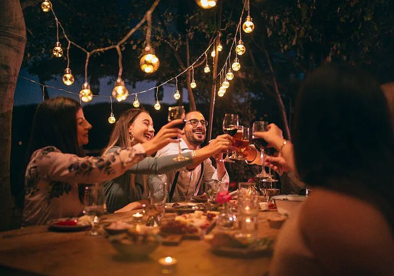 Guests enjoying a birthday murder mystery