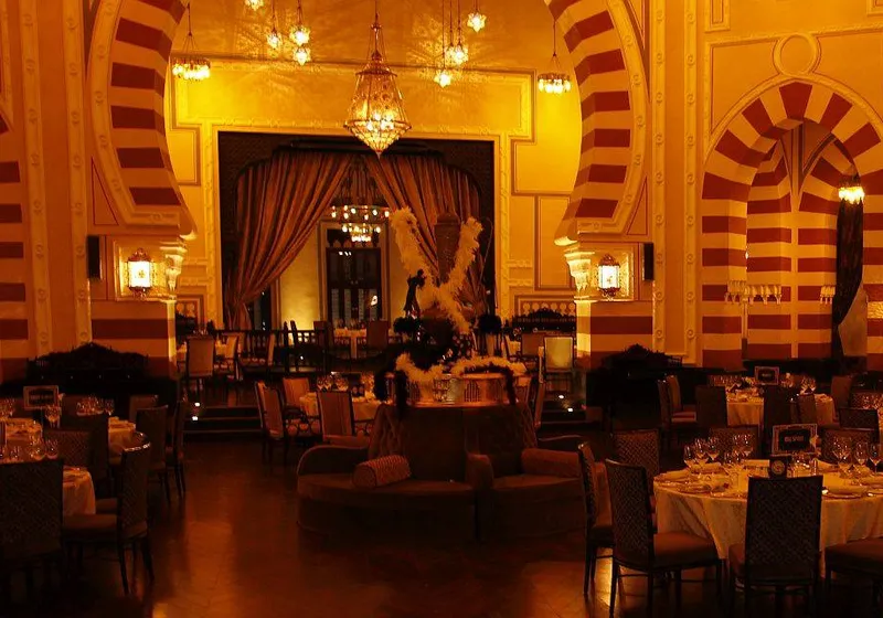 Murder mystery game setup at a venue